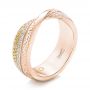 14k Rose Gold Custom Yellow And White Diamond Wedding Band