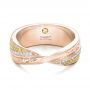 18k Rose Gold 18k Rose Gold Custom Yellow And White Diamond Wedding Band - Flat View -  101979 - Thumbnail