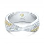 18k White Gold 18k White Gold Custom Yellow And White Diamond Wedding Band - Flat View -  101979 - Thumbnail