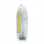 14k White Gold 14k White Gold Custom Yellow And White Diamond Wedding Band - Side View -  101979 - Thumbnail