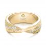 18k Yellow Gold 18k Yellow Gold Custom Yellow And White Diamond Wedding Band - Flat View -  101979 - Thumbnail