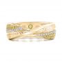 14k Yellow Gold 14k Yellow Gold Custom Yellow And White Diamond Wedding Band - Top View -  101979 - Thumbnail