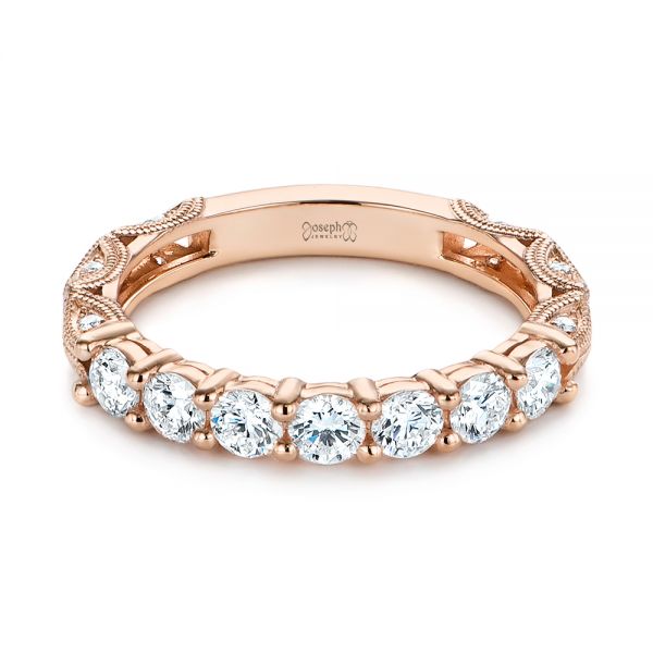 14k Rose Gold 14k Rose Gold Cut-out Diamond Wedding Band - Flat View - 105787