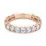 18k Rose Gold 18k Rose Gold Cut-out Diamond Wedding Band - Flat View -  105787 - Thumbnail