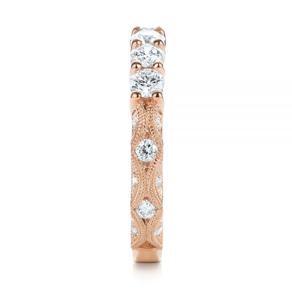 14k Rose Gold 14k Rose Gold Cut-out Diamond Wedding Band - Side View - 105787