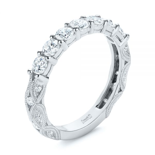  Platinum Platinum Cut-out Diamond Wedding Band - Three-Quarter View -  105787