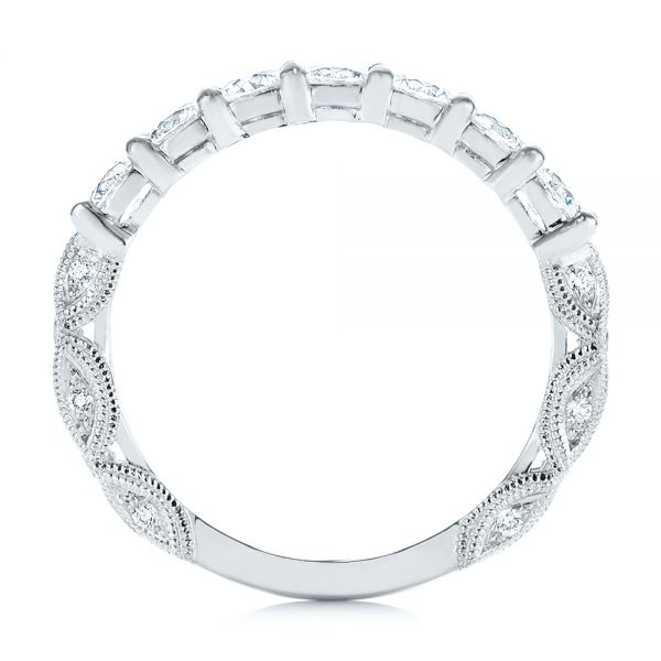 18k White Gold 18k White Gold Cut-out Diamond Wedding Band - Front View -  105787