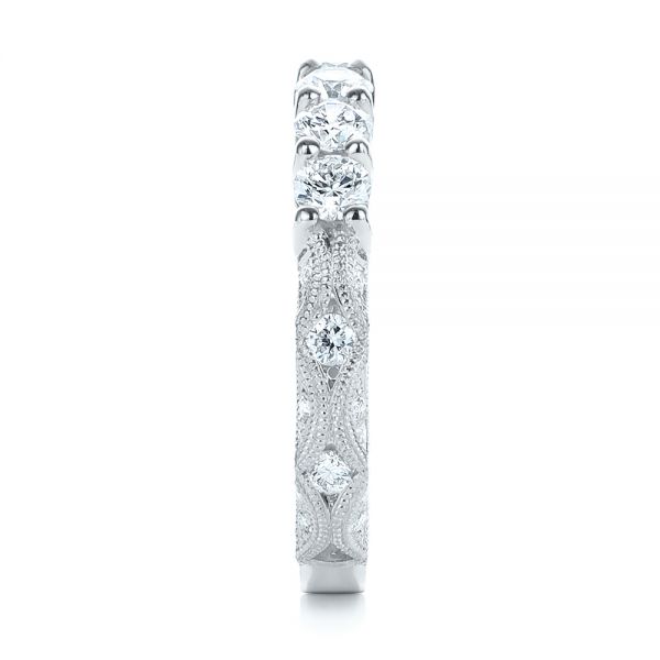 18k White Gold 18k White Gold Cut-out Diamond Wedding Band - Side View -  105787