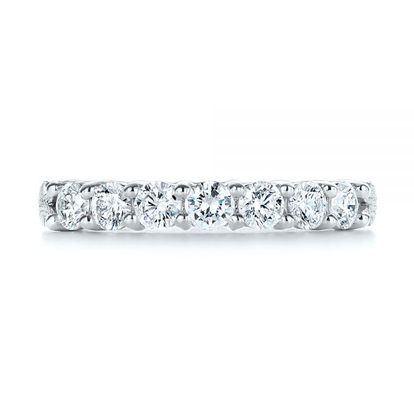 18k White Gold 18k White Gold Cut-out Diamond Wedding Band - Top View -  105787