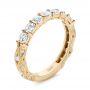 14k Yellow Gold Cut-out Diamond Wedding Band - Three-Quarter View -  105787 - Thumbnail