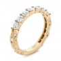 18k Yellow Gold 18k Yellow Gold Cut-out Diamond Wedding Band - Three-Quarter View -  105787 - Thumbnail