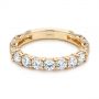 14k Yellow Gold Cut-out Diamond Wedding Band - Flat View -  105787 - Thumbnail