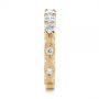 14k Yellow Gold Cut-out Diamond Wedding Band - Side View -  105787 - Thumbnail