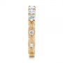 14k Yellow Gold Cut-out Diamond Wedding Band - Side View -  105787 - Thumbnail