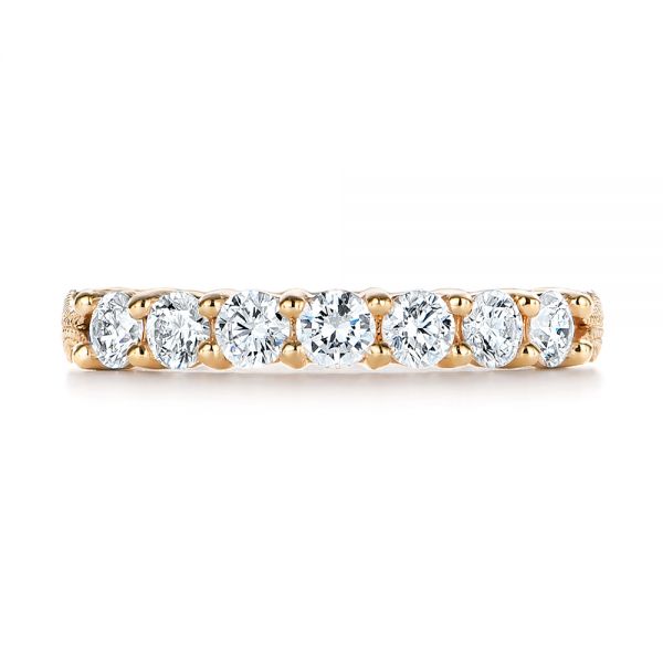 18k Yellow Gold 18k Yellow Gold Cut-out Diamond Wedding Band - Top View -  105787