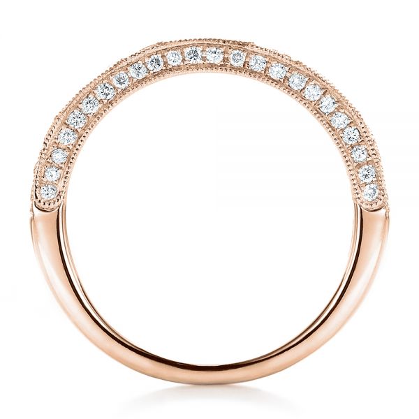 14k Rose Gold 14k Rose Gold Diamond Channel Set Band With Matching Engagement Ring - Kirk Kara - Front View -  100120