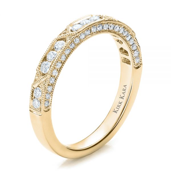 14k Yellow Gold Diamond Channel Set Band With Matching Engagement Ring