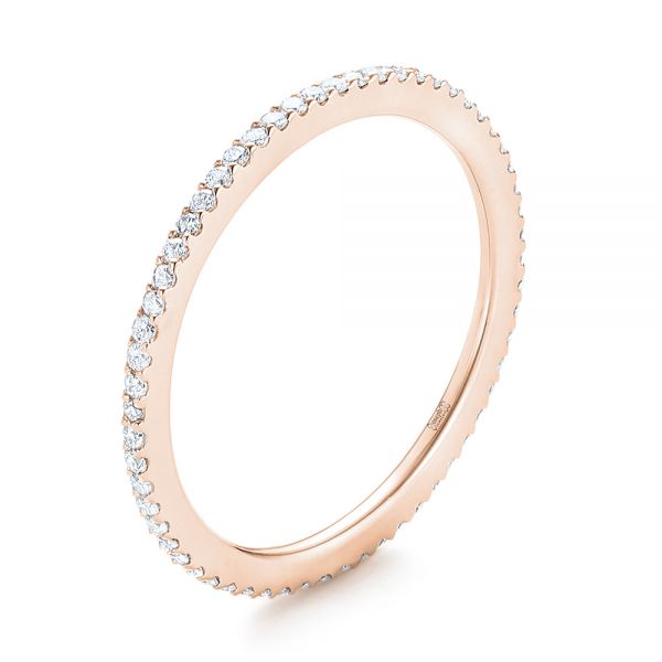 14k Rose Gold 14k Rose Gold Diamond Eternity Wedding Band - Three-Quarter View -  102725