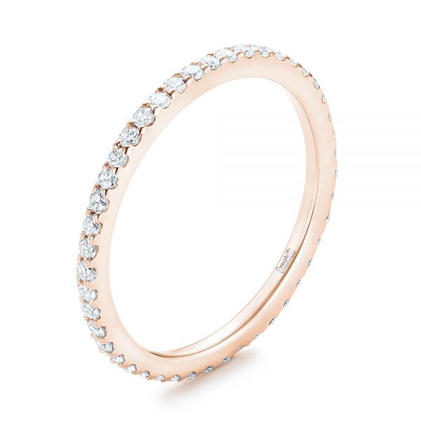 14k Rose Gold 14k Rose Gold Diamond Eternity Wedding Band - Three-Quarter View -  102726