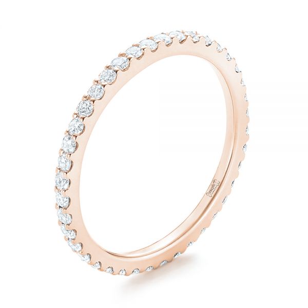 18k Rose Gold 18k Rose Gold Diamond Eternity Wedding Band - Three-Quarter View -  102761