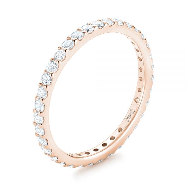 18k Rose Gold 18k Rose Gold Diamond Eternity Wedding Band - Three-Quarter View -  102764