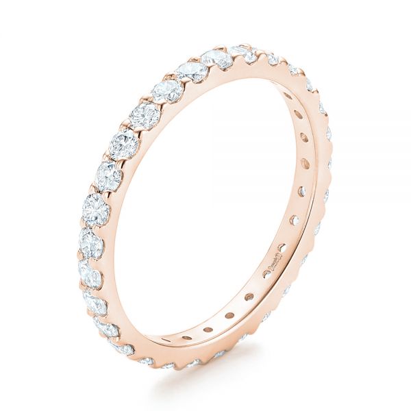 18k Rose Gold 18k Rose Gold Diamond Eternity Wedding Band - Three-Quarter View -  102765