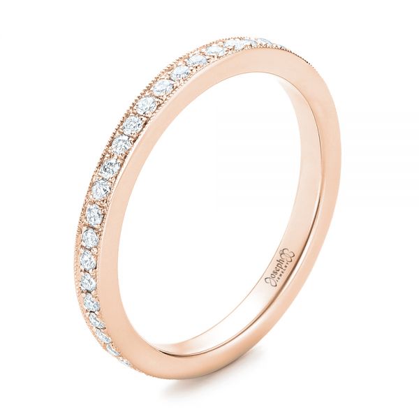 14k Rose Gold 14k Rose Gold Diamond Eternity Wedding Band - Three-Quarter View -  102818