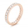 18k Rose Gold 18k Rose Gold Diamond Eternity Wedding Band - Three-Quarter View -  102821 - Thumbnail