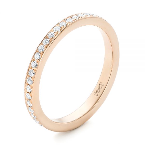 18k Rose Gold 18k Rose Gold Diamond Eternity Wedding Band - Three-Quarter View -  102824