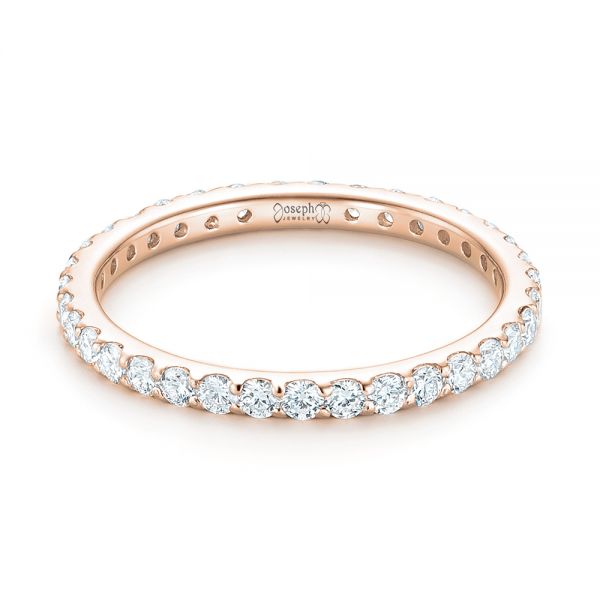 18k Rose Gold 18k Rose Gold Diamond Eternity Wedding Band - Flat View -  102764