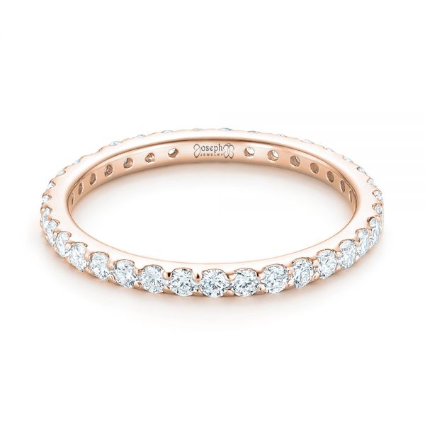 18k Rose Gold 18k Rose Gold Diamond Eternity Wedding Band - Flat View -  102764