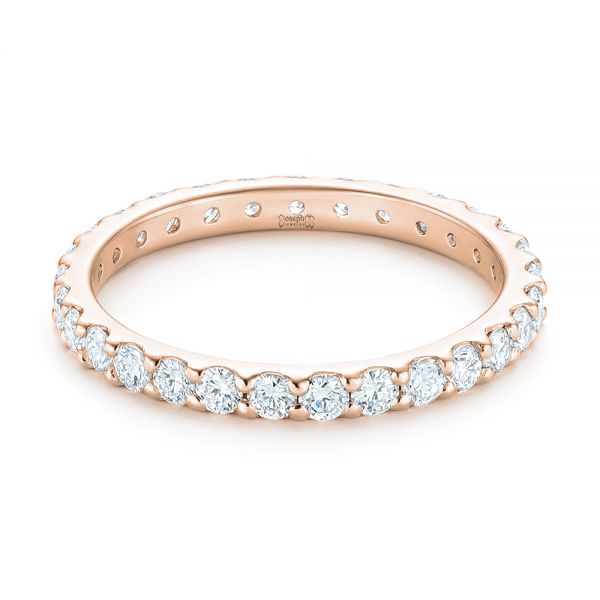 18k Rose Gold 18k Rose Gold Diamond Eternity Wedding Band - Flat View -  102765