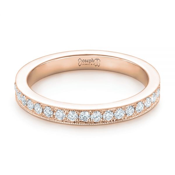 18k Rose Gold 18k Rose Gold Diamond Eternity Wedding Band - Flat View - 102819