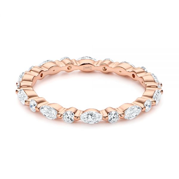 18k Rose Gold 18k Rose Gold Diamond Eternity Wedding Band - Flat View -  106641