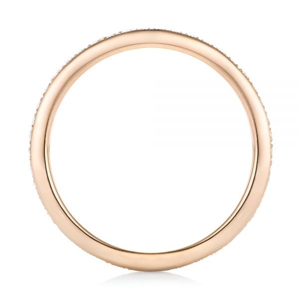 14k Rose Gold Diamond Eternity Wedding Band - Front View - 102824