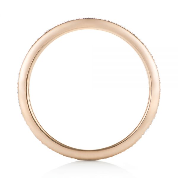 14k Rose Gold Diamond Eternity Wedding Band - Front View - 102826