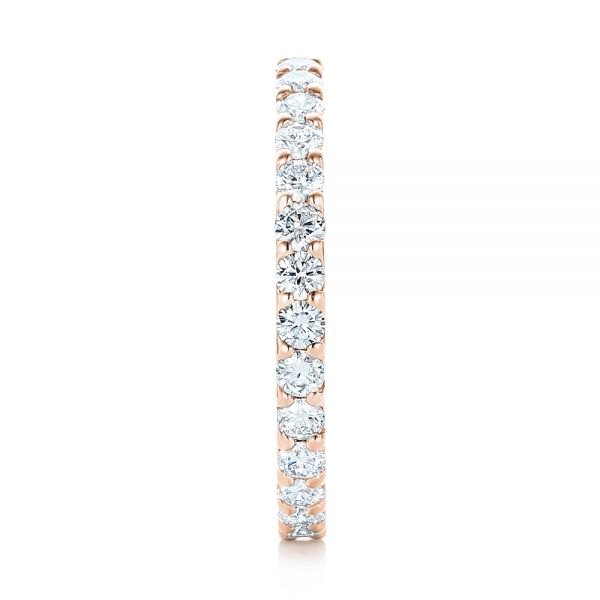14k Rose Gold 14k Rose Gold Diamond Eternity Wedding Band - Side View -  102765
