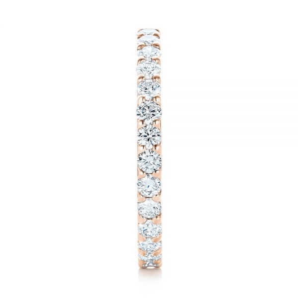 18k Rose Gold 18k Rose Gold Diamond Eternity Wedding Band - Side View -  102765