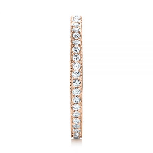 14k Rose Gold 14k Rose Gold Diamond Eternity Wedding Band - Side View -  102818