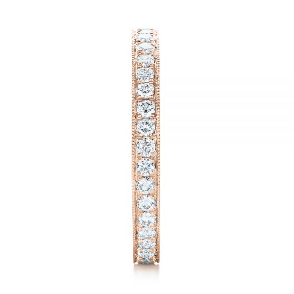 18k Rose Gold 18k Rose Gold Diamond Eternity Wedding Band - Side View - 102819