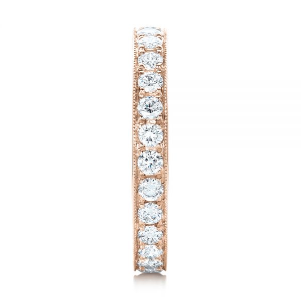 18k Rose Gold 18k Rose Gold Diamond Eternity Wedding Band - Side View -  102821