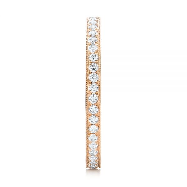 14k Rose Gold Diamond Eternity Wedding Band - Side View -  102824