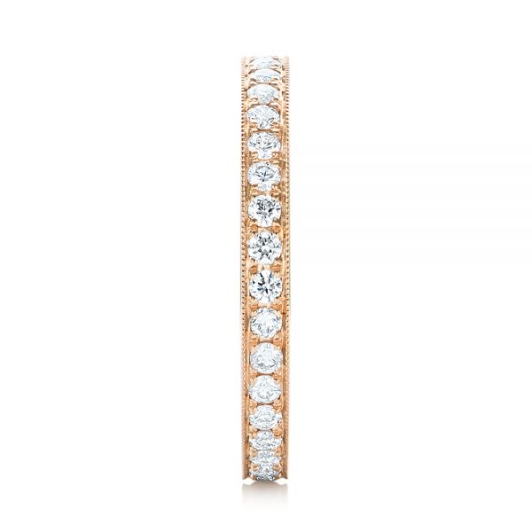14k Rose Gold Diamond Eternity Wedding Band - Side View - 102826