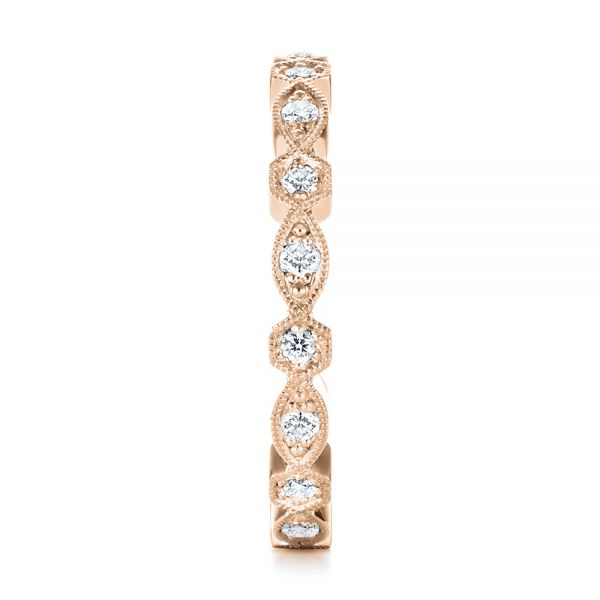 14k Rose Gold 14k Rose Gold Diamond Eternity Wedding Band - Side View -  104132