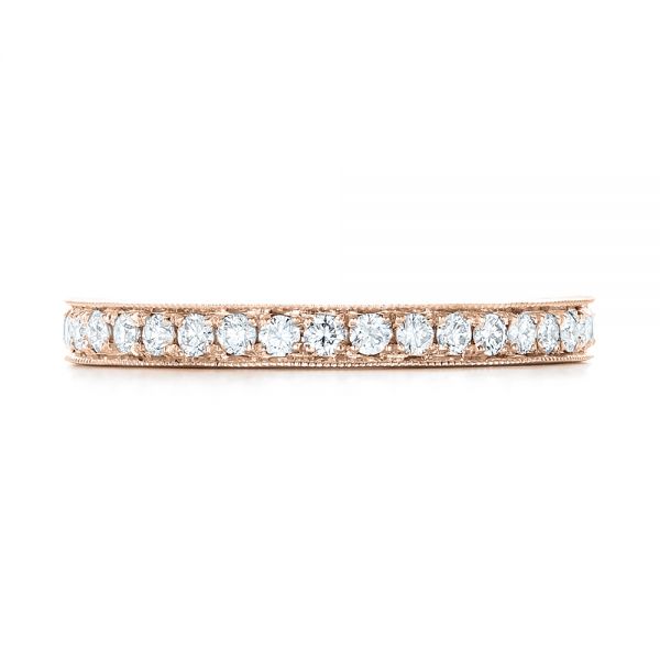 18k Rose Gold 18k Rose Gold Diamond Eternity Wedding Band - Top View - 102819