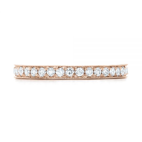 14k Rose Gold 14k Rose Gold Diamond Eternity Wedding Band - Top View -  102819