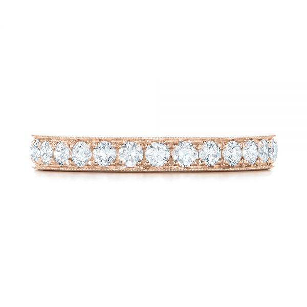 14k Rose Gold 14k Rose Gold Diamond Eternity Wedding Band - Top View -  102821