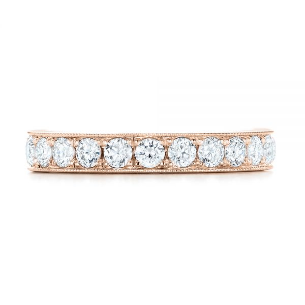 18k Rose Gold 18k Rose Gold Diamond Eternity Wedding Band - Top View -  102823