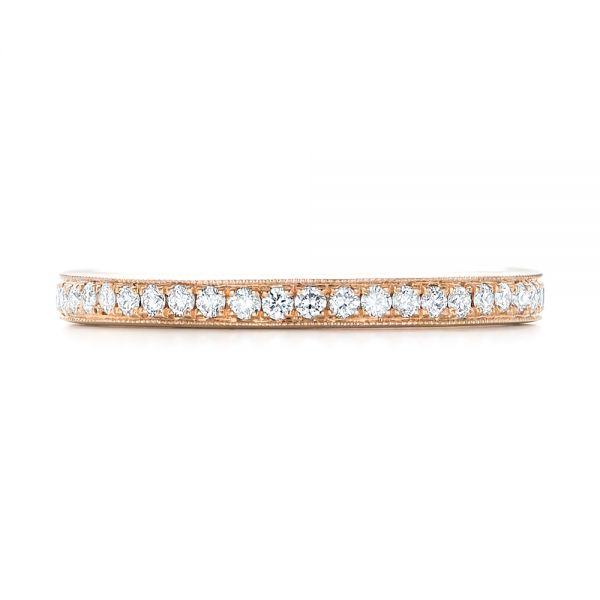 14k Rose Gold Diamond Eternity Wedding Band - Top View - 102824