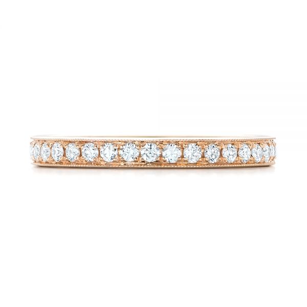 14k Rose Gold Diamond Eternity Wedding Band - Top View - 102826
